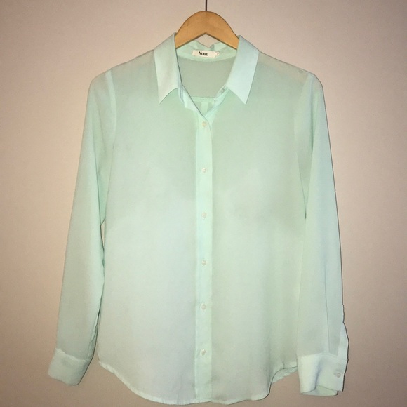 Noul teal button up blouse - Picture 2 of 8